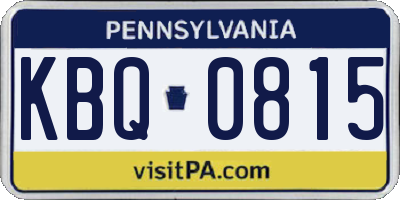 PA license plate KBQ0815