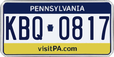 PA license plate KBQ0817