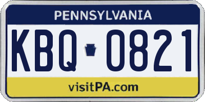 PA license plate KBQ0821