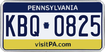 PA license plate KBQ0825