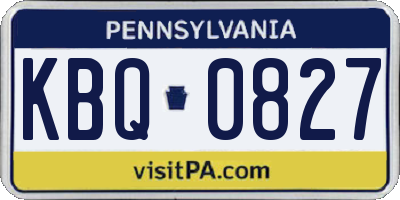 PA license plate KBQ0827