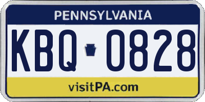 PA license plate KBQ0828