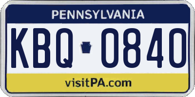 PA license plate KBQ0840