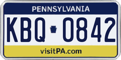 PA license plate KBQ0842
