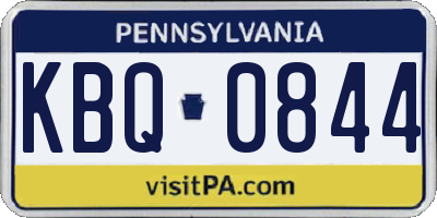 PA license plate KBQ0844