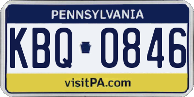 PA license plate KBQ0846