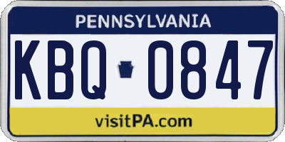 PA license plate KBQ0847