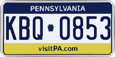 PA license plate KBQ0853