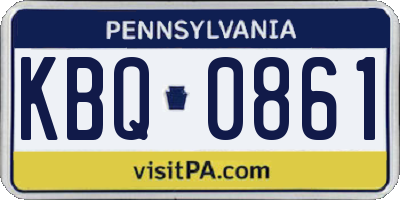 PA license plate KBQ0861