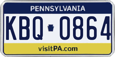PA license plate KBQ0864