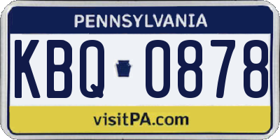 PA license plate KBQ0878