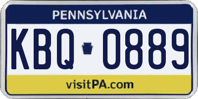 PA license plate KBQ0889