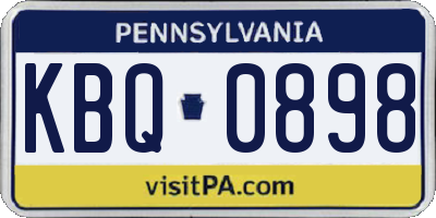 PA license plate KBQ0898