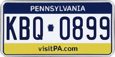 PA license plate KBQ0899