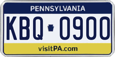 PA license plate KBQ0900