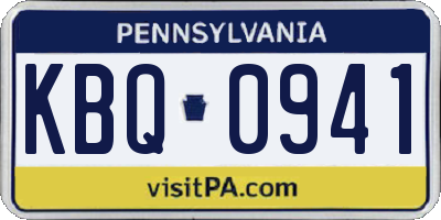 PA license plate KBQ0941