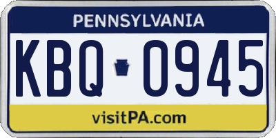 PA license plate KBQ0945