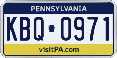 PA license plate KBQ0971
