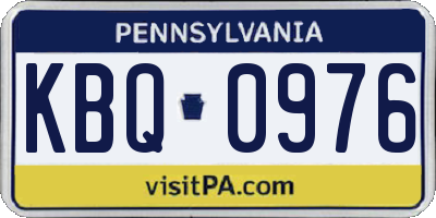 PA license plate KBQ0976
