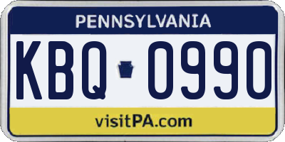 PA license plate KBQ0990