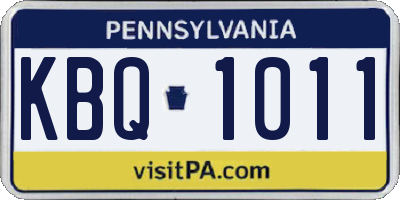 PA license plate KBQ1011