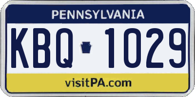 PA license plate KBQ1029