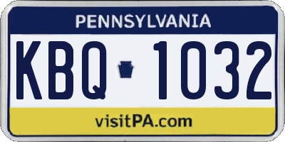 PA license plate KBQ1032