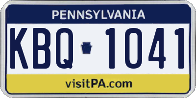 PA license plate KBQ1041