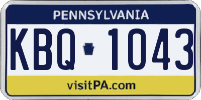 PA license plate KBQ1043
