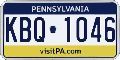 PA license plate KBQ1046