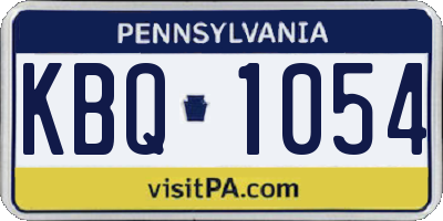 PA license plate KBQ1054