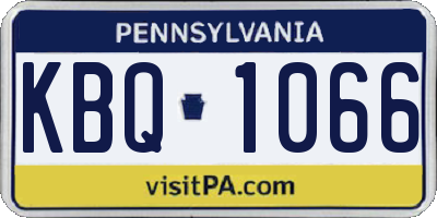 PA license plate KBQ1066