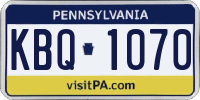 PA license plate KBQ1070