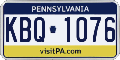 PA license plate KBQ1076