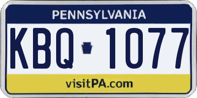 PA license plate KBQ1077