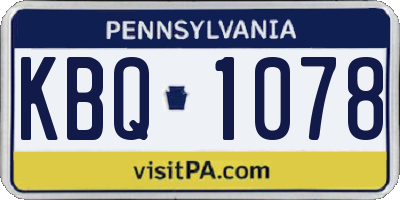 PA license plate KBQ1078