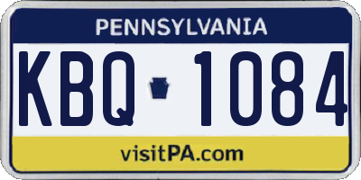 PA license plate KBQ1084