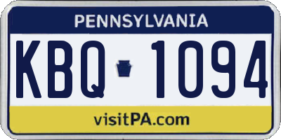 PA license plate KBQ1094
