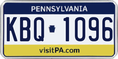 PA license plate KBQ1096