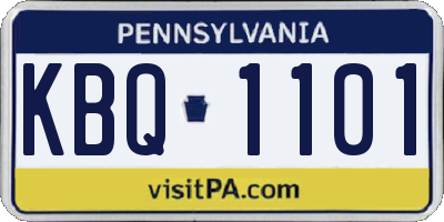 PA license plate KBQ1101