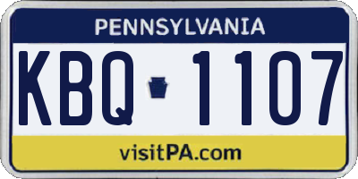 PA license plate KBQ1107