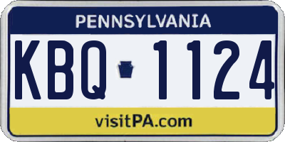 PA license plate KBQ1124
