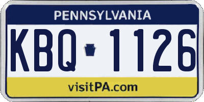 PA license plate KBQ1126