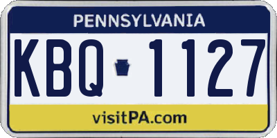 PA license plate KBQ1127