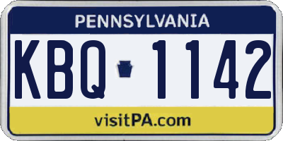 PA license plate KBQ1142
