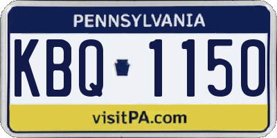 PA license plate KBQ1150