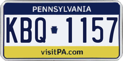 PA license plate KBQ1157