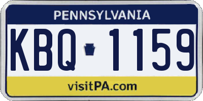 PA license plate KBQ1159