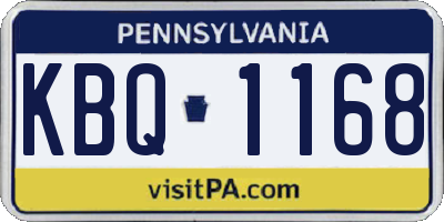 PA license plate KBQ1168