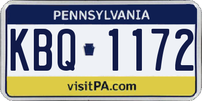 PA license plate KBQ1172